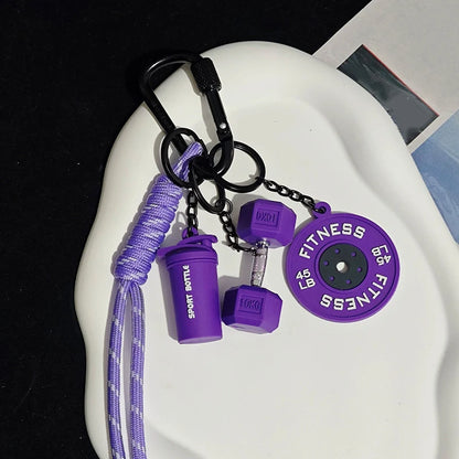 Fitness Keychain for Gym Lovers Premium Gift Sports Enthusiasts Accessories for Workout Bags Water Bottles D-shaped Buckle