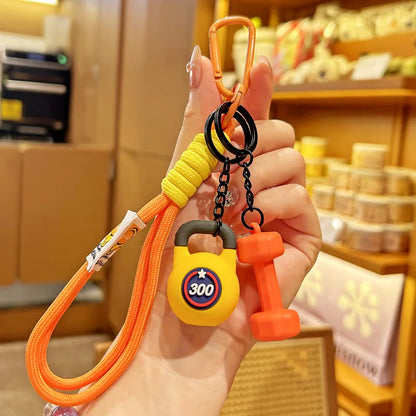 Fitness Keychain for Gym Lovers Premium Gift Sports Enthusiasts Accessories for Workout Bags Water Bottles D-shaped Buckle