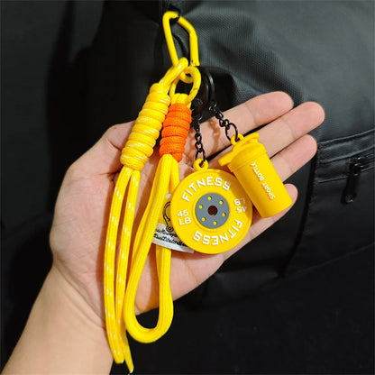 Fitness Keychain for Gym Lovers Premium Gift Sports Enthusiasts Accessories for Workout Bags Water Bottles D-shaped Buckle
